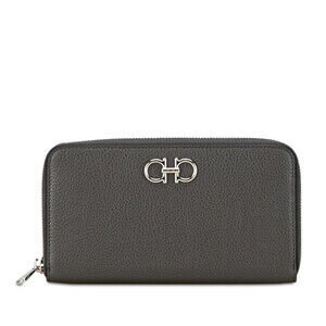 SALVATORE FERRAGAMO Gray Leather Wallet